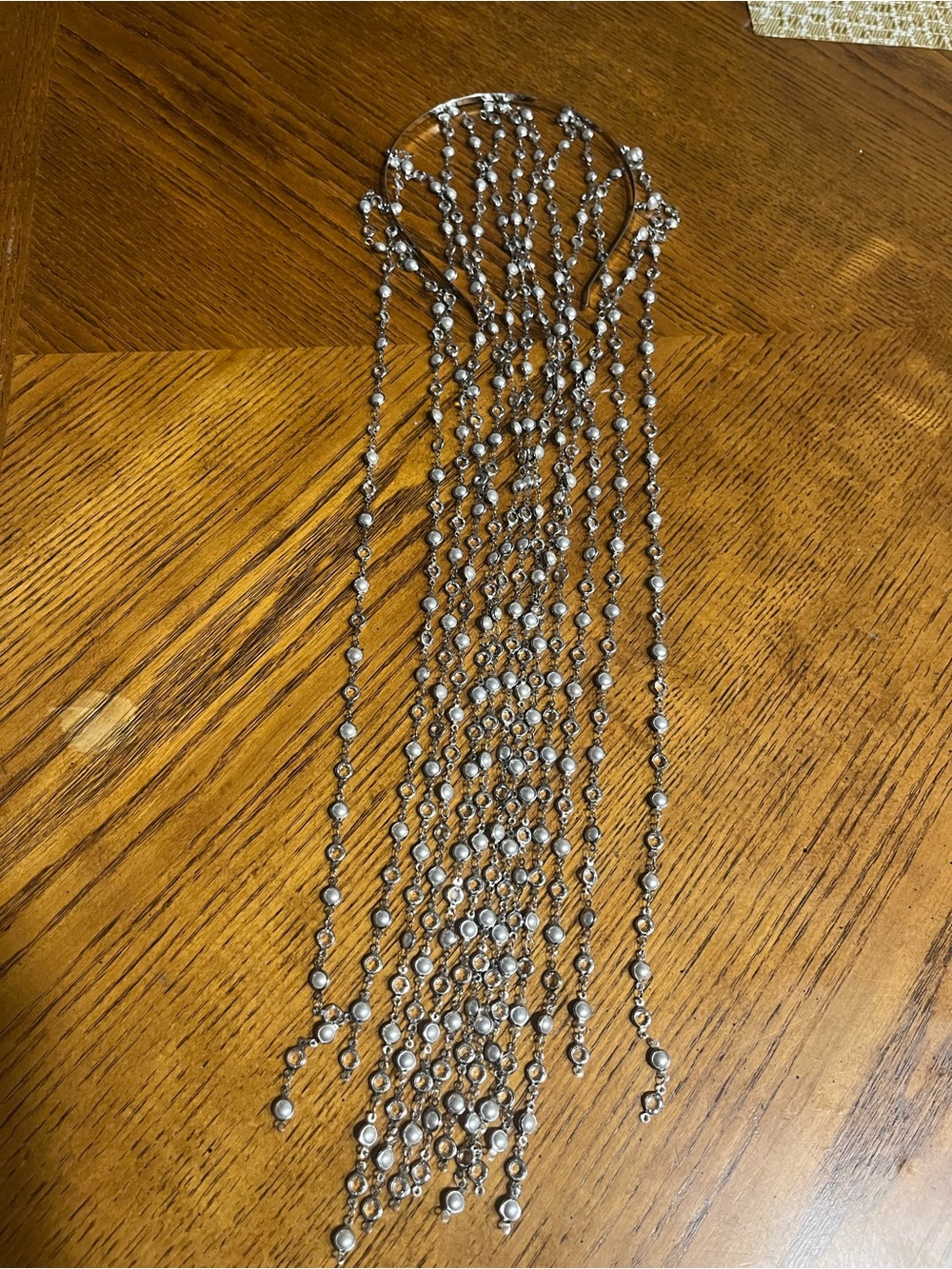 Silver Multi-Strand Beaded Hair Accessory - Women's Accessory